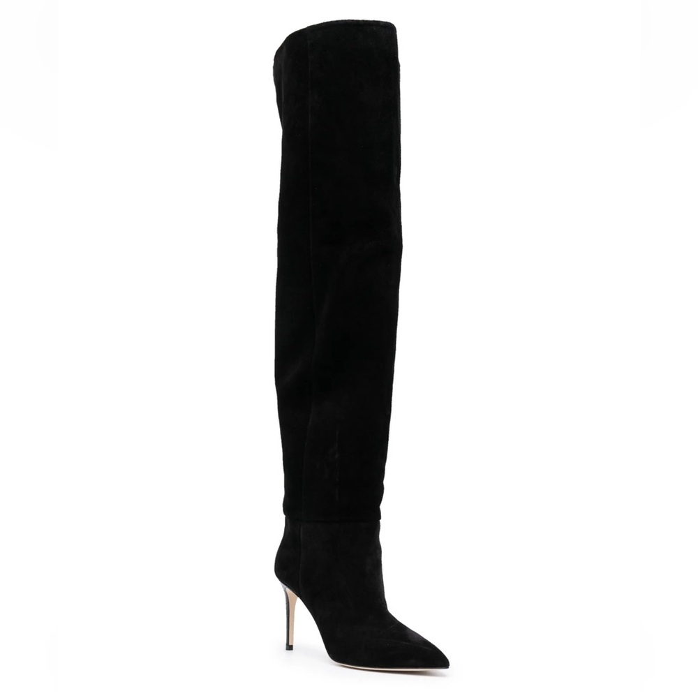 Paris Texas Over the Knee Suede Black Boots